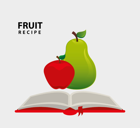 fruit recipe book design, vector illustration eps10 graphicのイラスト素材