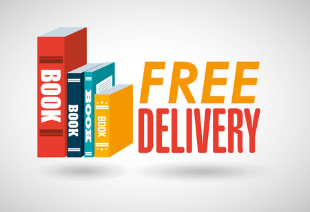 delivery service books design, vector illustration eps10 graphicのイラスト素材