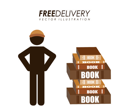 delivery service books design, vector illustration eps10 graphicのイラスト素材
