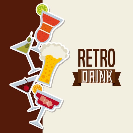 retro drinks design, vector illustration eps10 graphicのイラスト素材