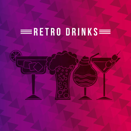 retro drinks design, vector illustration eps10 graphicのイラスト素材