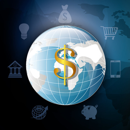 Global economy and market design, vector illustration.のイラスト素材