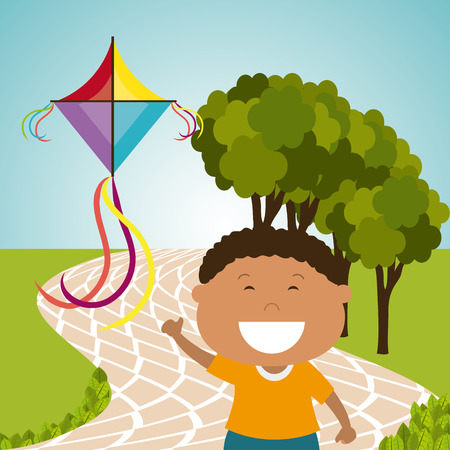 Kite childhood game design, vector illustration eps10のイラスト素材