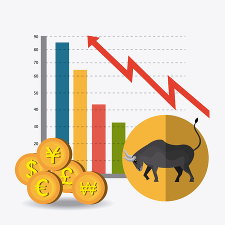 Business stock exchange design over white background, vector illustrationのイラスト素材