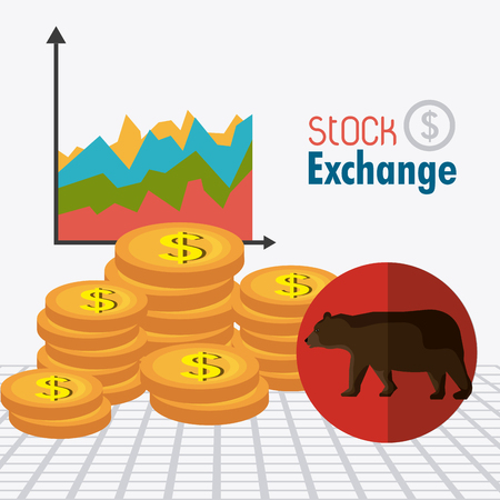Business stock exchange design over white background, vector illustrationのイラスト素材