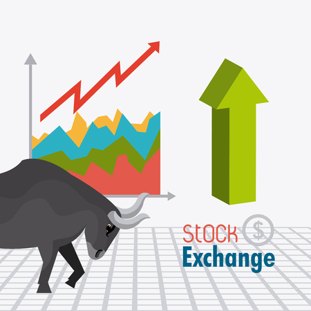 Business stock exchange design over white background, vector illustrationのイラスト素材