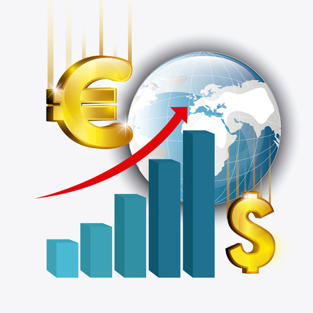 Global economy, business and money design, vector illustrationのイラスト素材