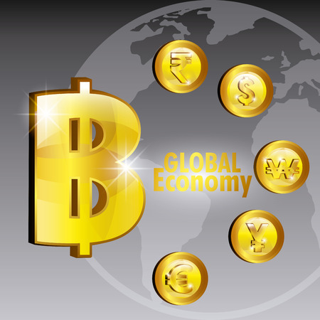 Global economy, business and money design, vector illustrationのイラスト素材