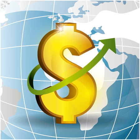 Global economy, business and money design, vector illustrationのイラスト素材
