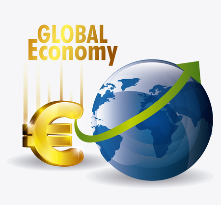 Global economy, business and money design, vector illustrationのイラスト素材