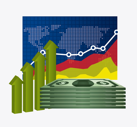 Global economy, business and money design, vector illustrationのイラスト素材