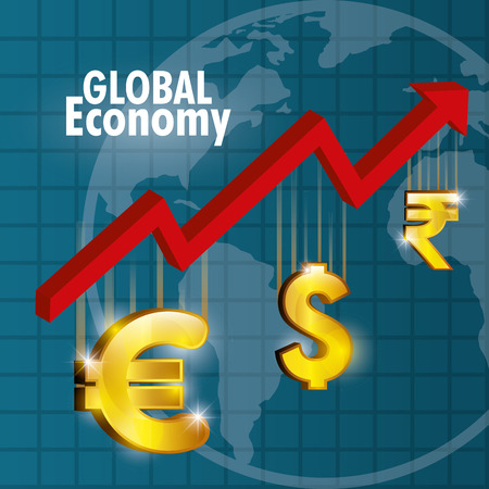 Global economy, business and money design, vector illustrationのイラスト素材