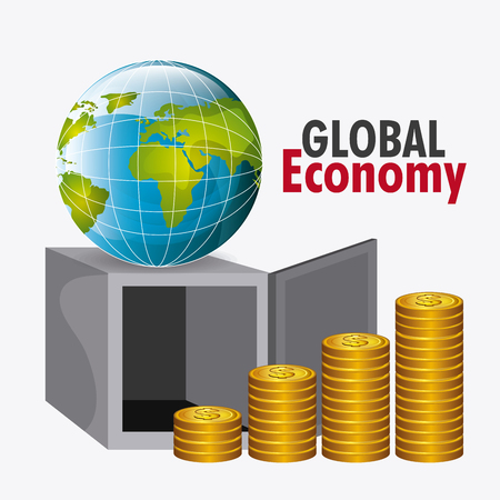 Global economy, business and money design, vector illustrationのイラスト素材