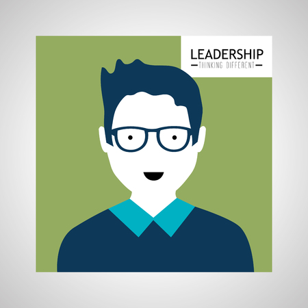 Leadership business entrepreneur design over gray background, vector illustrationのイラスト素材