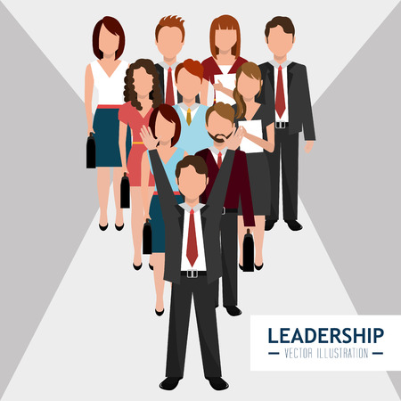 Leadership business entrepreneur design over gray background, vector illustrationのイラスト素材