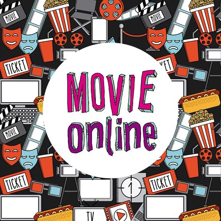 movie online design, vector illustrationのイラスト素材