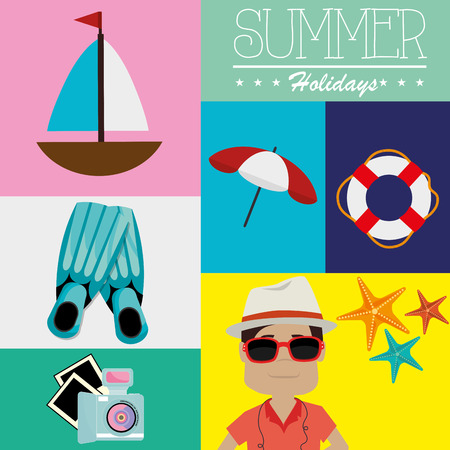 summer vacations design のイラスト素材