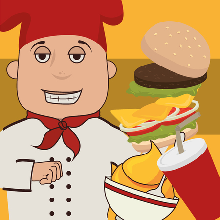 delicious fast food design のイラスト素材