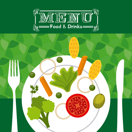 organic food menu design, vector illustration eps10 graphicのイラスト素材