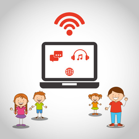 technological kids design, vector illustration eps10 graphicのイラスト素材