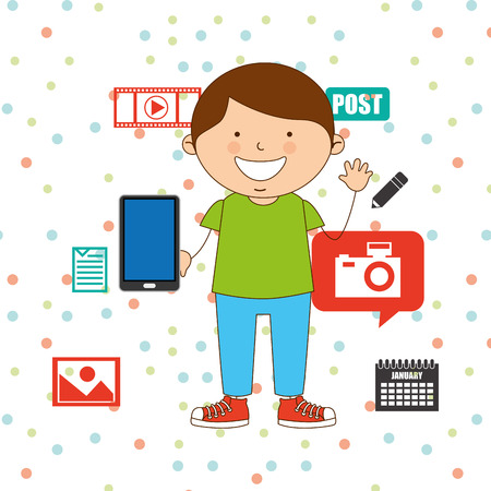 technological kids design, vector illustration eps10 graphicのイラスト素材