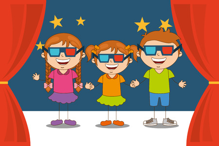 kids moviegoers design, vector illustration eps10 graphicのイラスト素材