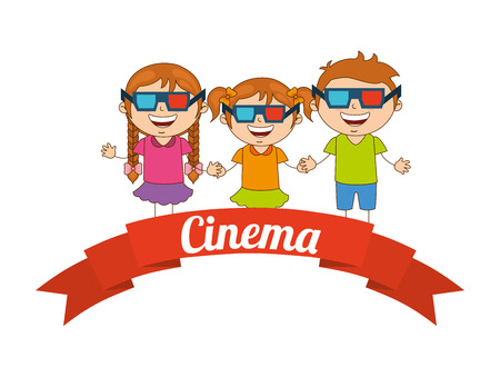 kids moviegoers design, vector illustration eps10 graphicのイラスト素材