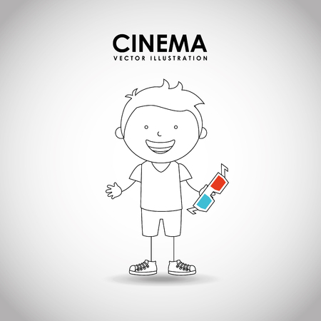 kids moviegoers design, vector illustration eps10 graphicのイラスト素材