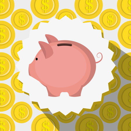 Money and savings design over white background, vector illustrationのイラスト素材