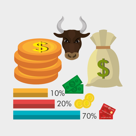 Money and savings design over white background, vector illustrationのイラスト素材