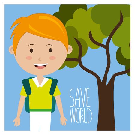 Go green and ecology design, vector illustration graphicのイラスト素材