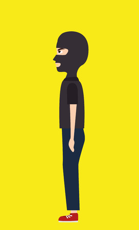 Security and surveillance system over yellow background, vector graphic.のイラスト素材