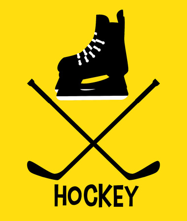 Sport hockey equipment  design over yellow background, vector graphic.のイラスト素材