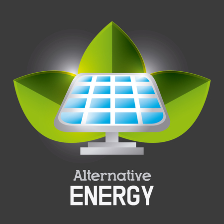 Green energy ecology design over gray  background, vector illustration.のイラスト素材