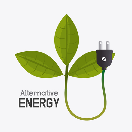 Green energy ecology design over white background, vector illustration.のイラスト素材