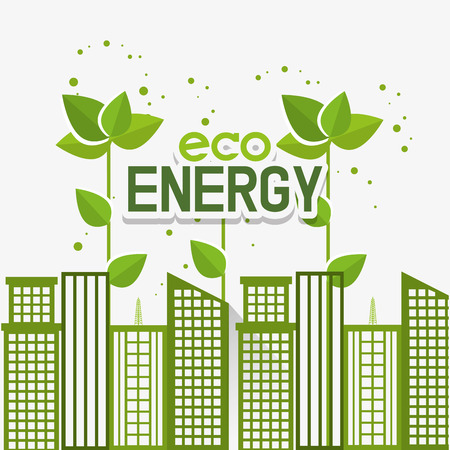 Green energy ecology design over white background, vector illustration.のイラスト素材