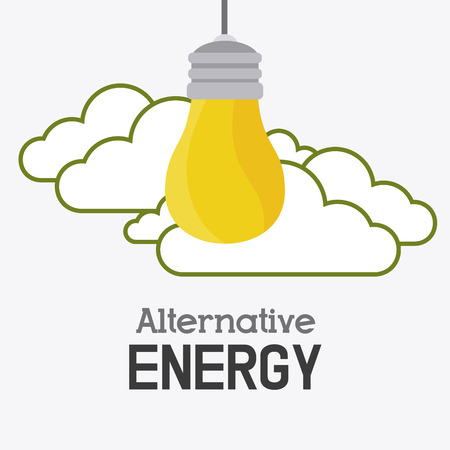 Green energy ecology design over white background, vector illustration.のイラスト素材