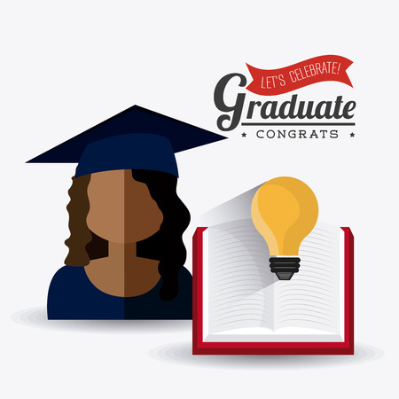 Student graduation design over white background, vector illustration eps10のイラスト素材