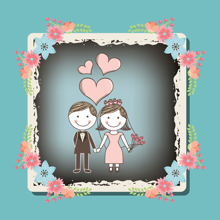wedding frame design, vector illustration eps10 graphicのイラスト素材