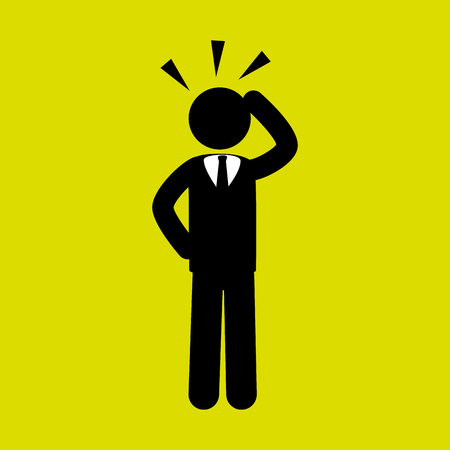 Business employee people over yellow background, vector illustrationのイラスト素材