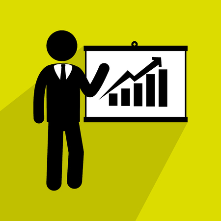 Business employee people over yellow background, vector illustrationのイラスト素材