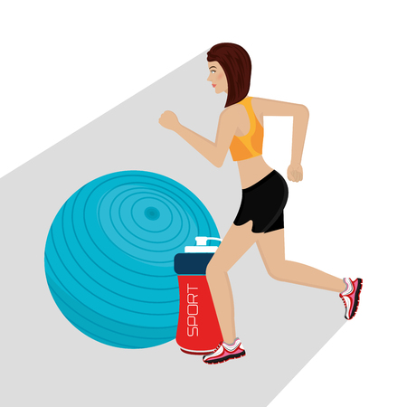 Healthy fitness lifestyle icons, vector illustration graphic.のイラスト素材