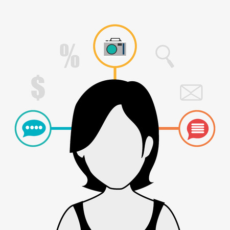 Social media and ecommerce design, vector graphic.のイラスト素材