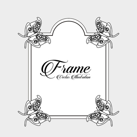 beautiful butterfly frame design, vector illustration eps10 graphicのイラスト素材