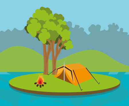 Forest natural parks and landscapes design ,vector graphic.のイラスト素材