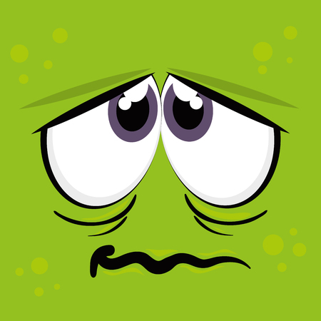Funny cartoon face  graphic design, vector illustration.のイラスト素材