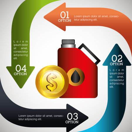 Oil prices infographic design, vector illustration eps10.のイラスト素材