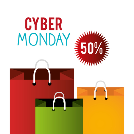Cyber Monday shopping season design, vector illustrationのイラスト素材