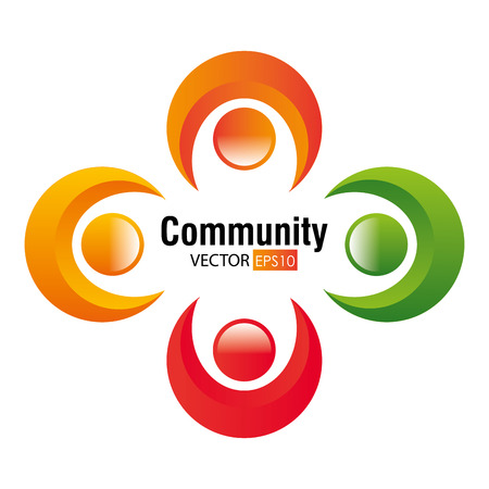 Community and people graphic design, vector illustration.のイラスト素材