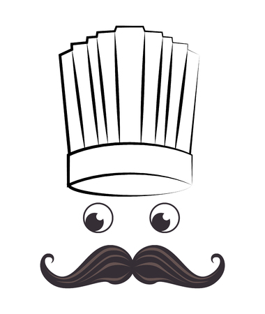 Chef funny cartoon face design, vector illustration graphic.のイラスト素材